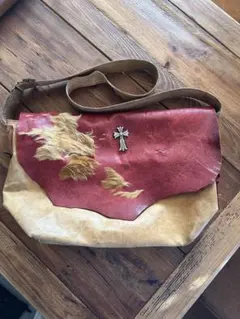 fes フェス　ショルダーバック　革　ブラウン　ベージュ　レッド　個性的