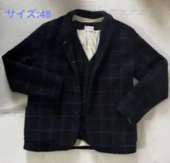 【still by hand】ウールジャケット&ベスト （48）ネイビー