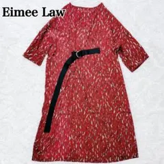 Eimee Law ワンピース レッド 総柄 ベルト付き　エイミーロウ ゆったり