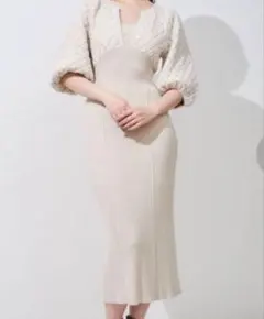 【MERCURY DUO】2万円キルティングジャカードニットワンピ