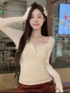 shein レーストリムスプライスツーインワンtシャツ
