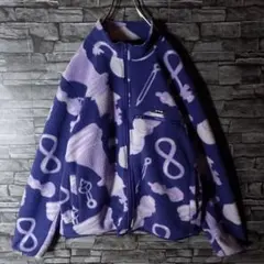 グッドカラー＆デザイン☆NIKE 総柄フリースジャケット チェス パープル XL