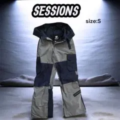 SESSIONS スノーボードウェア パンツ メンズS 希少カラー 切替デザイン