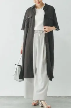GLOBALWORK　着丈選べるリネンワンピース半袖