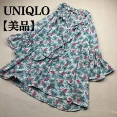 ユニクロ ポール&ジョー コラボ 花柄フリルブラウス S 春夏 美品 上品