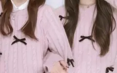 SHEIN ピンク ケーブルニットセーター