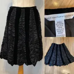 DIANE von FURSTENBERG シルクベルベット バルーンスカート黒のサムネイル