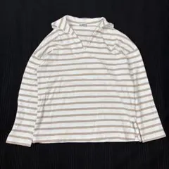 LA MARINE FRANÇAISE ボーダーカットソー 長袖 スキッパー Fのサムネイル