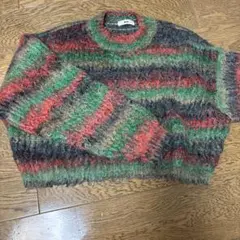 WEGO マルチボーダーブラッシュニットショートプルオーバー　グラデーション