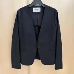 WORK TRIP OUTFITS ノーカラージャケット ブラック Sのサムネイル