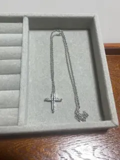 2way シルバークロスネックレス　ジルコニア