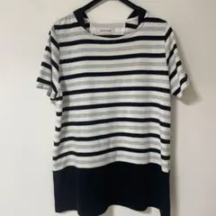 innoce ボーダー 半袖Tシャツ カットソー