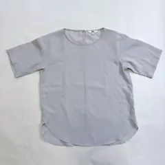 UNIQLO　ユニクロ　エアリーTブラウス　Sサイズ　ライトグレー