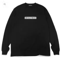 ゴッドセレクション XXX カットソー 長袖 ロゴプリント 黒 ブラック 美品 GOD SELECTION XXX（Tシャツ/カットソー(七分/長袖)）のフリマ