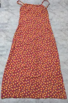 く*ん様 【SALE！！ 】花柄　キャミワンピース ロング　赤