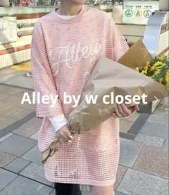 Alley by w closet 美品ピンク メッシュ 半袖 Tシャツのサムネイル