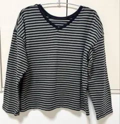 アメリカンホリック　Vネック　ボーダー　長袖Tシャツ M