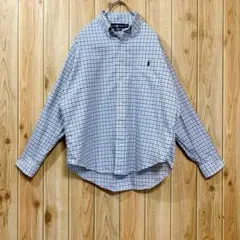 『90s』RALPH LAUREN ボタンダウンシャツ ◎ポニー 刺繍 チェック