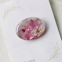 no.311 ピンクシェルのヘアゴム/ポニーフック/ブローチ　ハンドメイド