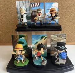 ワンピース　カードスタンドフィギュア　一番くじ　ルフィ　エース　サボ　シャンクス