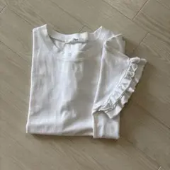 フリル袖 ホワイト Tシャツ