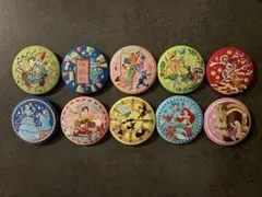Disney Characters 刺繍缶バッジビスケット2 10点まとめ売り