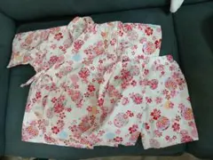 くろわっさんすべべ 甚平 110サイズ 桜 手毬柄