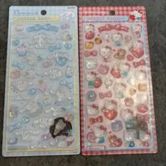 ２４時間以内発送　シナモロール＆キティちゃん ボンボンドロップシール２個セット