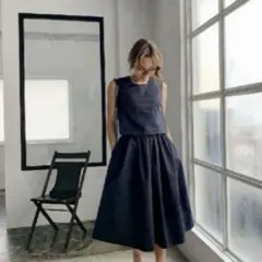libjoie コルセットシルエットワンピース M ネイビー - メルカリ