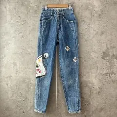 ブラッパーズ　パッチワーク　ジーンズ　アメカジ　クラッシュデニム　ハイライズ　S