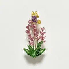 |◤ブローチ◢|✨新品✨　ラベンダー　ピンク　ゴールド　お花　フラワー　可愛い