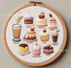 【大人気】ケーキ 刺繍キット クロスステッチ スイーツ 趣味 自分時間 手芸