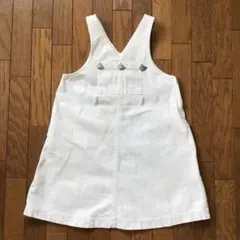 【BeBe ホワイトデニム ジャンパースカート】110cm