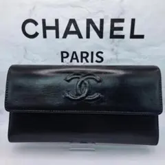 CHANEL　デカココ　長財布　ブラック　二つ折り財布　財布のサムネイル