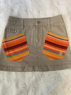 パーリーゲイツ ストライプポケット ベージュスカート サイズ0