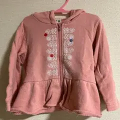 ウサギ耳付きピンク パーカー キッズ