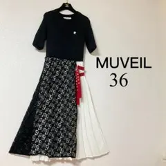 MUVEIL ミュベール♡星柄レース プリーツワンピース