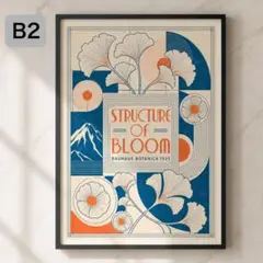 B2ポスター 花 北欧インテリア 和モダン 花 レトロ マット紙 492 