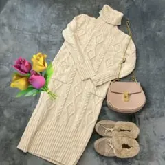 ★SALE★fifth 【即買OK】白ニットロングワンピース ポケット2付