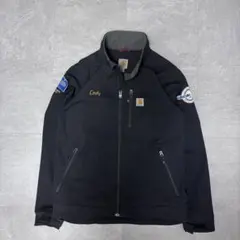 Carhartt ワークジャケット 企業ロゴ 刺繍 ワッペン ブラック 一点物