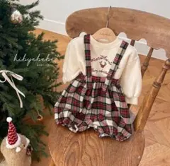 hibeyebebe チェック柄サロペ