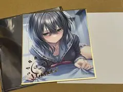 ピロ水(アマカノ アマカノ2) はにかみ彼女 箔押しサイン 色紙 宮月夕那 
