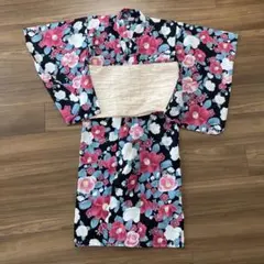 花柄 浴衣 120cm 帯付き