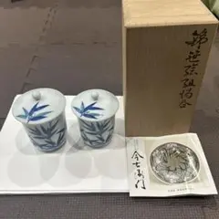 (人間国宝)第13代今泉今右衛門夫婦茶碗 十三代 今泉今右衛門『 「色鍋島緑地草花文茶碗」』 | 陶芸作品（作家