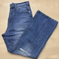 【美品】LOWRYS FARM ローリズファームCONEフレアデニムパンツ M