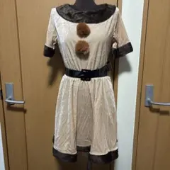 【コスプレ】【値下】ベージュのトナカイファー襟コスチューム クリスマス 衣装