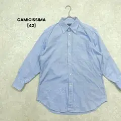 a1930＊CAMICISSIMA 長袖シャツ　ブルー【42】無地　シンプル