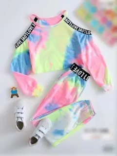 タイダイオフショルダースウェットセット