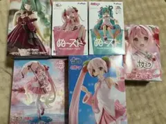 初音ミク・雪ミク・チロルミク・桜ミク フィギュア　アクリルボード６点セット 初音ミクフィギュア5点セット 桜ミク 雪ミク チロルミク フィギュア