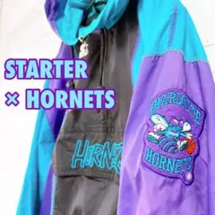 【状態良好】STARTER シャーロット ホーネッツ ハーフジップ アノラック